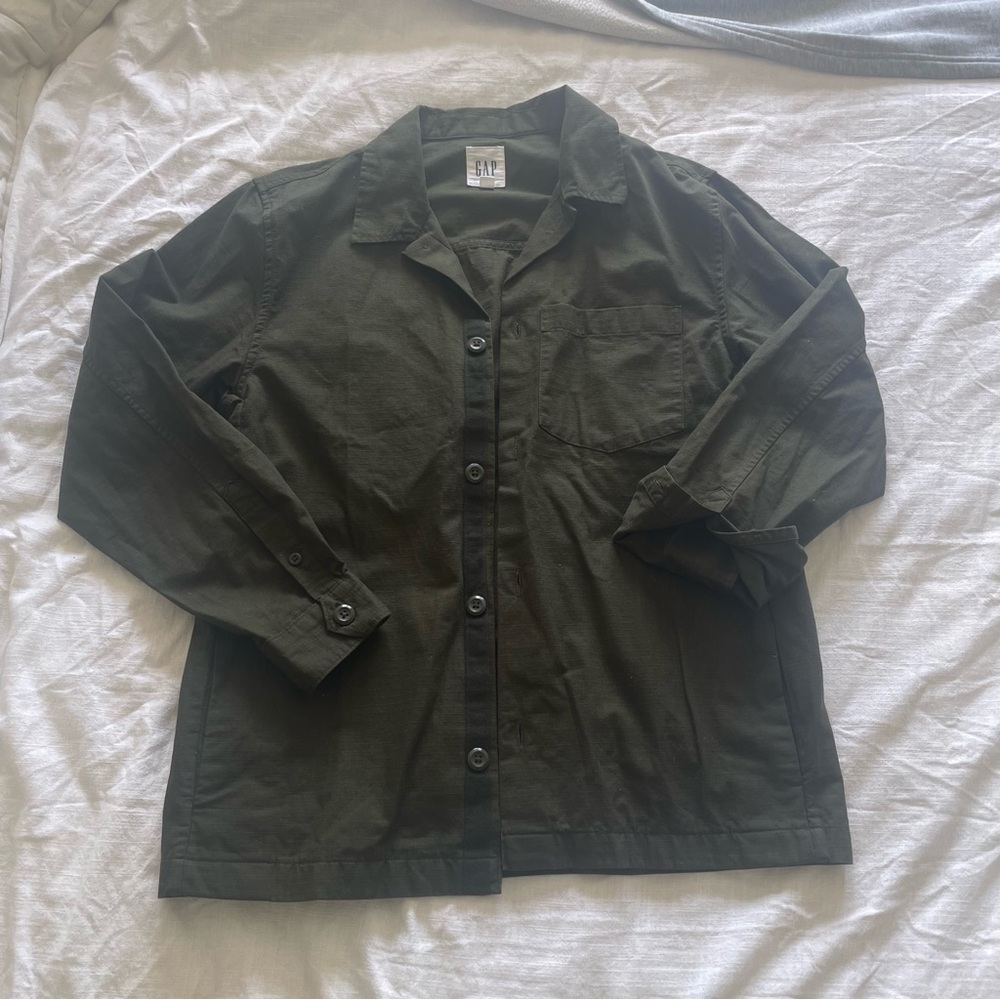 Men's Olive Green Jacket Ripstop Military Gap